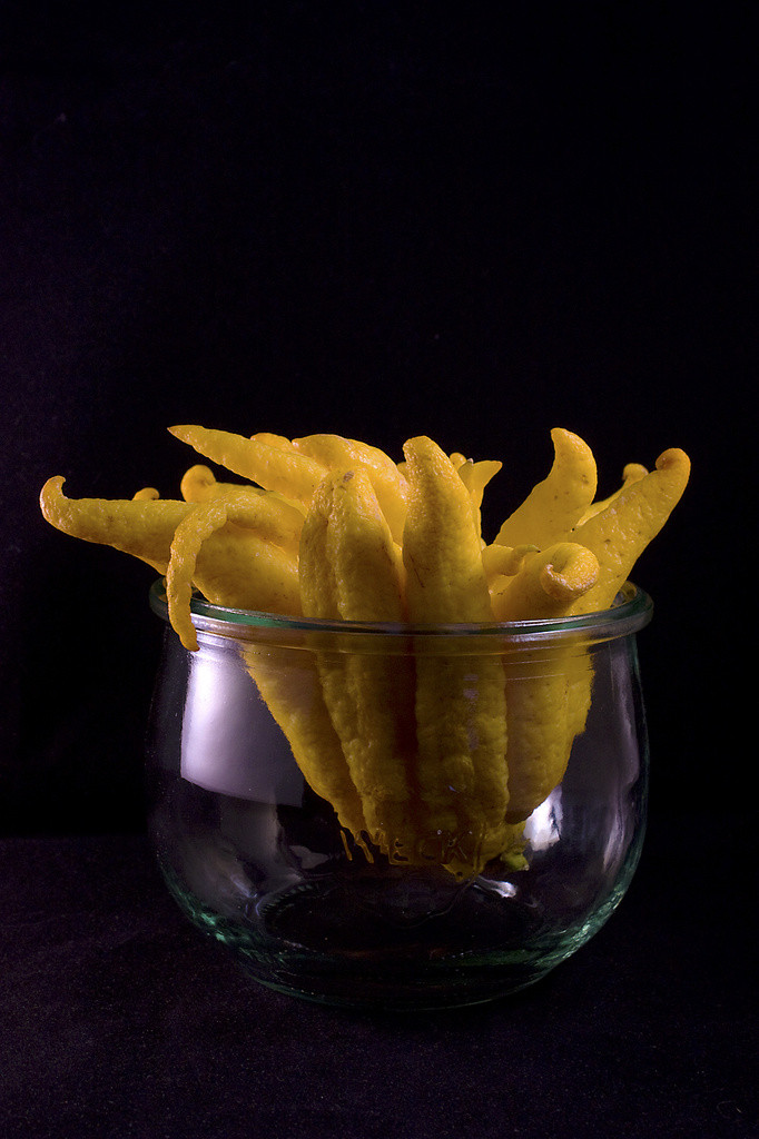 Fingered citron fruit in a jar