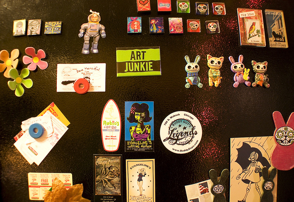 Magnet collection on refrigerator